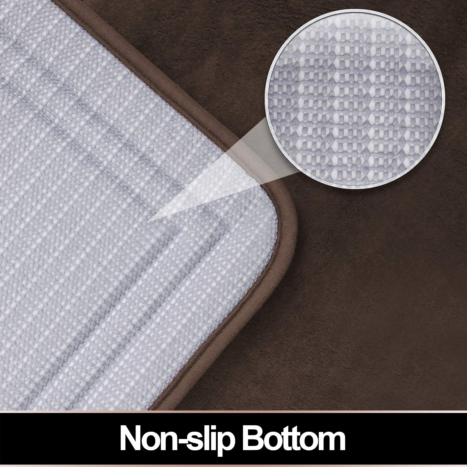 Itsoft Memory Foam Bath Mat Non Slip Absorbent Super Cozy Velvet Bathroom Rug Carpet, Machine Washable, 31 X 20 Inches Chocolate